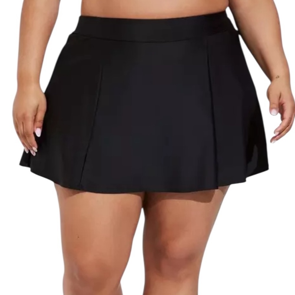 torrid Deep Black High Rise Tennis Swim Skirt with Shorts 1X NEW